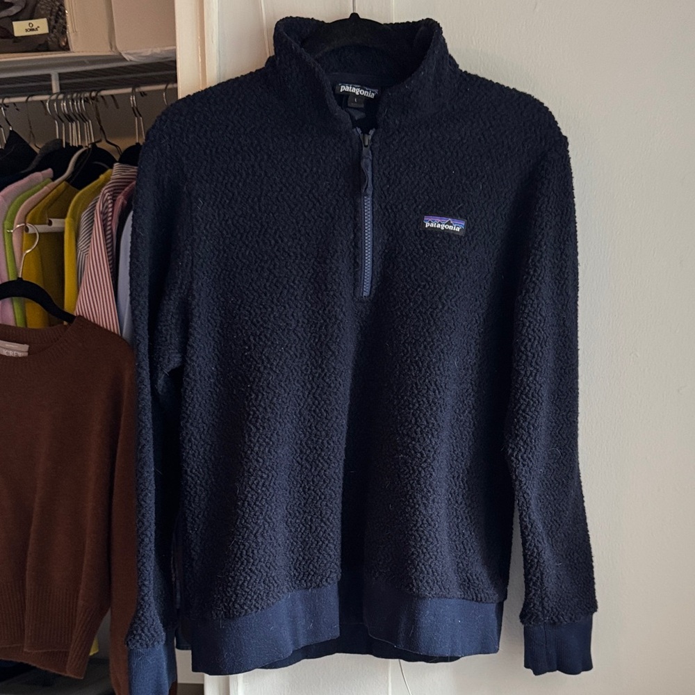 COZY! Patagonia Worn Wear Women’s Woolyester Fleece Pullover Size Large